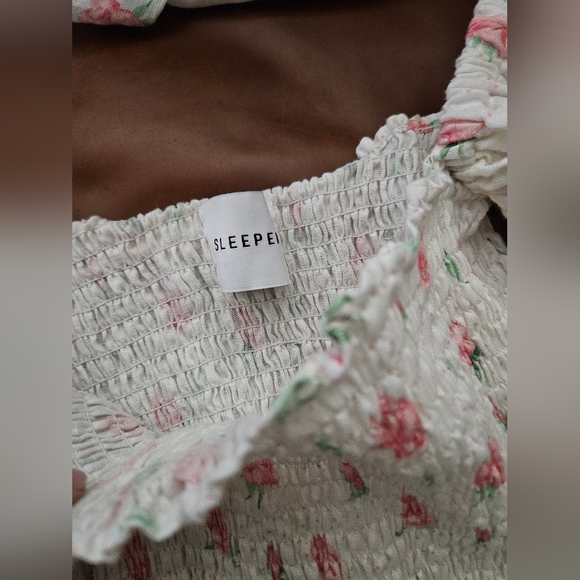 Sleeper Atlanta Floral Off-Shoulder Linen Dress And Hair Tie Small - Picture 3 of 7